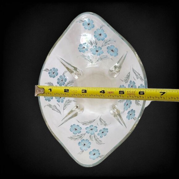 Anchor Hocking Swedish Modern Blue Cornflower Glass Serving Bowls Pair MCM Vntg - Picture 10 of 11